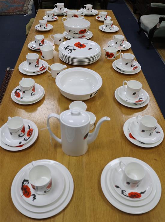 Susie Cooper corn poppy 8 place setting coffee set & partdinner service